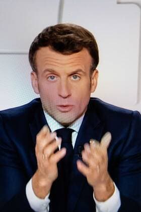 Paris, France, March 31, 2021 - Illustration of the televised address of French President Emmanuel Macron on the health situation.  Copyright: xAlexisxSciardx