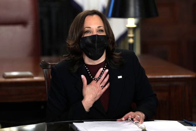 March 31, 2021, Washington, District of Columbia, USA: United States Vice President Kamala Harris holds a roundtable discussion with faith leaders on their efforts to encourage communities to take the COVID-19 vaccine at the White House on March 31, 2021 in Washington, DC Washington USA - ZUMAs152 20210331_zaa_s152_009 Copyright: xYurixGripasx-xPoolxViaxCnpx