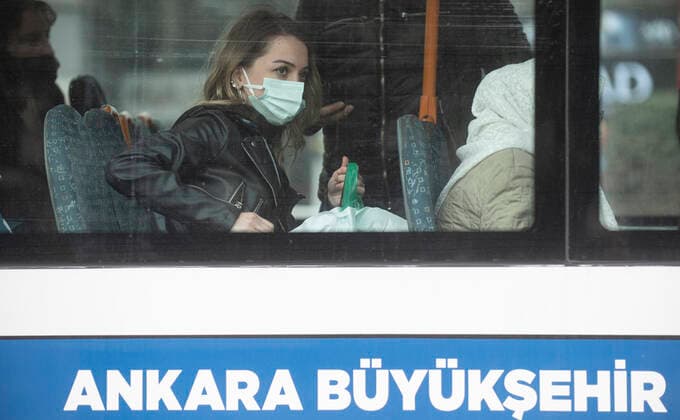 People wearing face masks in Ankara, Turkey, on March 31, 2021. Turkey has confirmed 31,537 deaths and 3,317,182 positive cases of the coronavirus infection in the country. ( Copyright: AbdurrahmanxAntakyalix-xDepoxPho DSC_4092