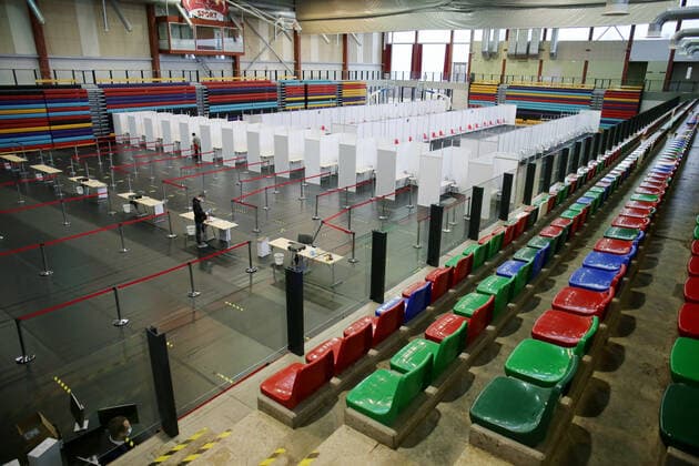 31.03.2021, Tartu Preparations for the covid-19 vaccination center to be built in the Tartu A Le Coq sports building have been completed. Photo Sille Annuk, Tartu PM Tartu Tartumaa Estonia 1SA31MAR21A39  Copyright: xSILLExANNUKx