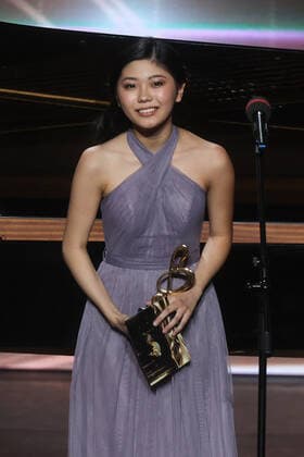 MOSCOW, RUSSIA â€“ APRIL 2, 2021: Japanese pianist Shio Okui at the 2021 BraVo music awards ceremony at the Bolshoi Theatre. BraVo is an international professional music award presented to artists for their contribution to classical art and popular music. This year, the award is presented for achievement in classical art in the past two years. Vyacheslav Prokofyev TASS  TS0FB619