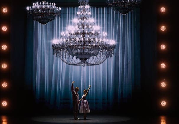 MOSCOW, RUSSIA â€“ APRIL 2, 2021: Stanislavski and Nemirovich-Danchenko Theatre dancers Denis Dmitriyev (L) and Ksenia Shevtsova perform at the 2021 BraVo music awards ceremony at the Bolshoi Theatre. BraVo is an international professional music award presented to artists for their contribution to classical art and popular music. This year, the award is presented for achievement in classical art in the past two years. Vyacheslav Prokofyev TASS  TS0FB614