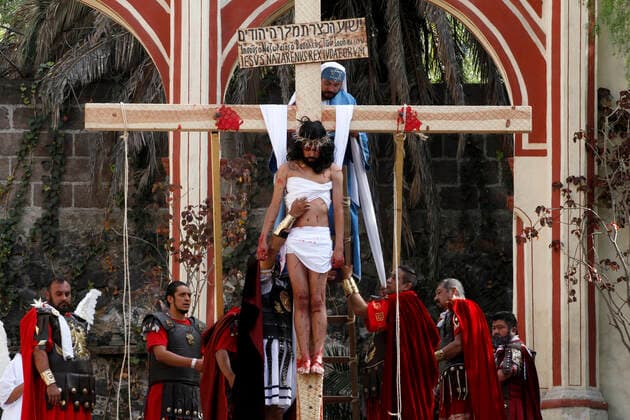 178th Representation Of Passion of Christ As Part Of Holy Week Celebrations MEXICO CITY, MEXICO - APRIL 2: Brando Neri Luna, plays the the role of Jesus Christ in the Passion of Christ of Iztapalapa, during Good Friday as part of Holy Week, during the 178th representation of the Passion of Christ in the Iztapalapa municipality. Latin America s most famous re-enactment of the crucifixion of Christ was closed to the public and transmitted live so people could watch at home, for a second consecutive year to prevent more infections by the new Covid-19. On April 2, 2021 in Mexico City, Mexico. Copyright: xLuisxBarronx EYEPIXGROUP_LB_02042021_5733