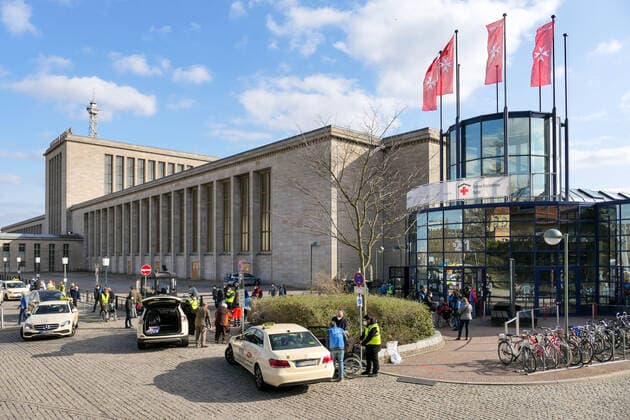 04 04 2021,Easter Sunday,Berlin,Germany,GER,Corona Impfzentrum Messe Berlin Hall 21 BioNTech