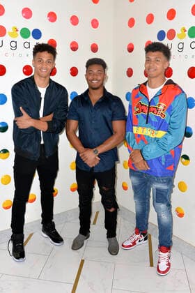 Cameron Armstrong and JNA at the pre dinner of virtual concert of JNA at Sugar Factory Los Angeles, 05 04 2021 Foto:xD.xStarbuckx xFuturexImage