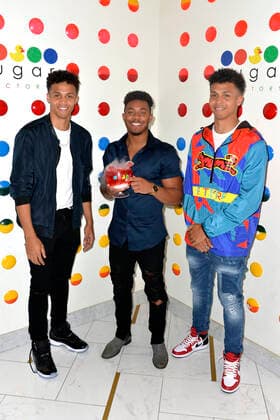 Cameron Armstrong and JNA at the pre dinner of virtual concert of JNA at Sugar Factory Los Angeles, 05 04 2021 Foto:xD.xStarbuckx xFuturexImage