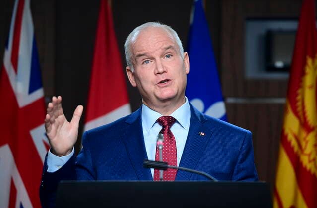April 6, 2021, Ottawa, on, Canada: Conservative leader Erin O Toole holds a press conference on Parliament Hill in Ottawa on Tuesday, April 6, 2020. Ottawa Canada  - ZUMAc35_ 20210406_zaf_c35_006 Copyright: xSeanxKilpatrickx