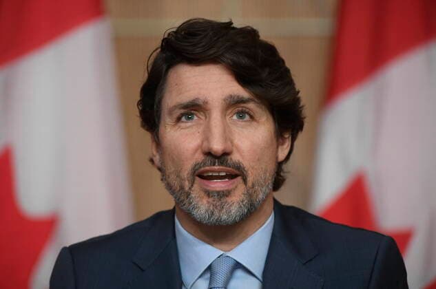 April 6, 2021, Ottawa, on, Canada: Prime Minister Justin Trudeau speaks during a news conference on the COVID-19 pandemic, Tuesday April 6, 2021 in Ottawa. Ottawa Canada  - ZUMAc35_ 20210406_zaf_c35_013 Copyright: xAdrianxWyldx