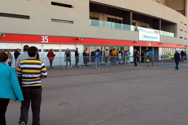 Vaccination against Covid 19 continues at the Wanda Metropolitano stadium in Madrid, Wednesday, April 7, 2020 Cordon Press