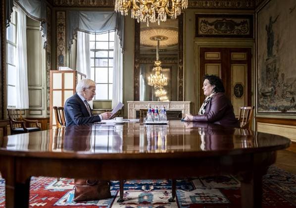 DEN HAAG - Caroline van der Plas (BBB) wordt in de Tweede Kamer ontvangen door informateur Herman Tjeenk Willink (PvdA). De vorige formatiepoging werd gestaakt nadat een notitie van het eerste verkennersduo over kamerlid Pieter Omtzigt uitlekte. ANP REMKO DE WAAL *** DEN HAAG Caroline van der Plas BBB is received in the Lower House by informateur Herman Tjeenk Willink PvdA The previous formation attempt was abandoned after a memo from the first explorers duo about MP Pieter Omtzigt was leaked ANP REMKO DE WAAL  Copyright: xHollandsexHoogtex xxANPx x429954153x