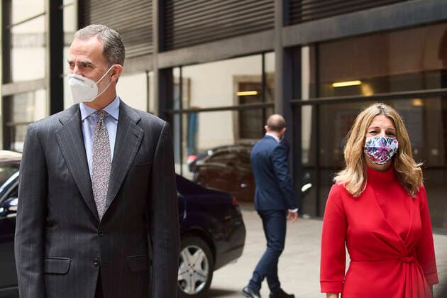 08-04-2021 King Felipe during the 7th edition of the Spanish confederation of small and medium enterprises, CEPYME, award at the national art museum in Madrid. No Spain Â  Copyright: xPPEx