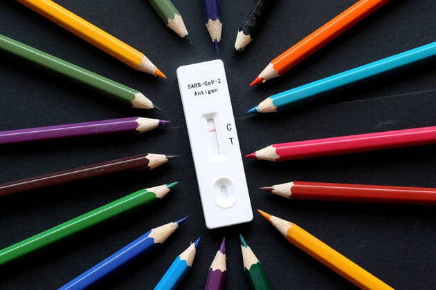 Elzach theme image test strategy, compulsory testing in school, rapid test, Corona self-test, SARS CoV 2 antigen test in the classroom theme image test strategy, Copyright: xFleigx xEibner-Pressefotox EP_dfg
