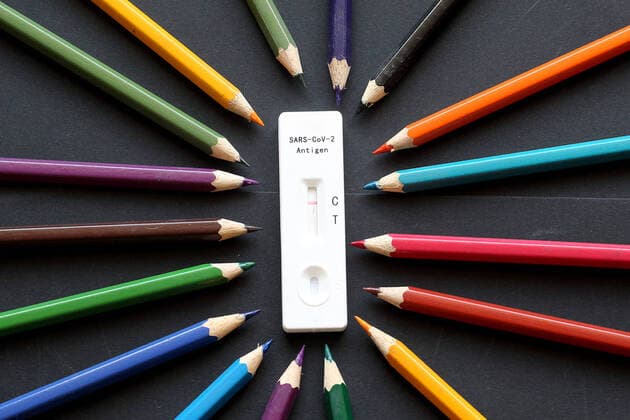 Elzach theme image test strategy, compulsory testing in school, rapid test, Corona self-test, SARS CoV 2 antigen test in the classroom theme image test strategy, Copyright: xFleigx xEibner-Pressefotox EP_dfg