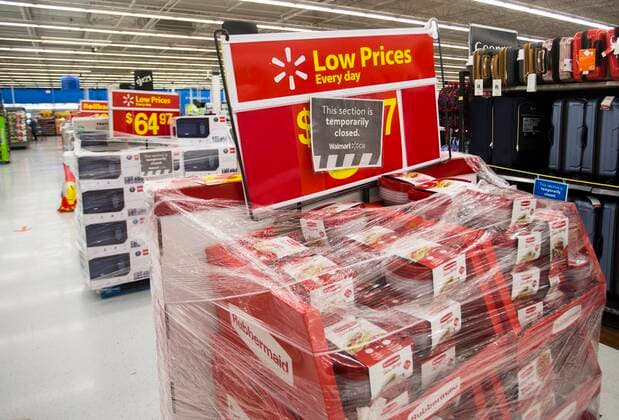 (210408) -- TORONTO, April 8, 2021 -- A section of non-essential items is seen closed in a store in Mississauga, Ontario, Canada, on April 8, 2021. As COVID-19 cases rise due to more transmissible variants spreading across Canada, populous provinces in the country are reinstating public health restrictions to stem the pandemic. Ontario province imposed a provincewide stay-at-home order that went into effect at 12:01 a.m. Thursday and lasts 28 days. (Photo by Xinhua) CANADA-ONTARIO-COVID-19-STAY-AT-HOME ORDER ZouxZheng 
