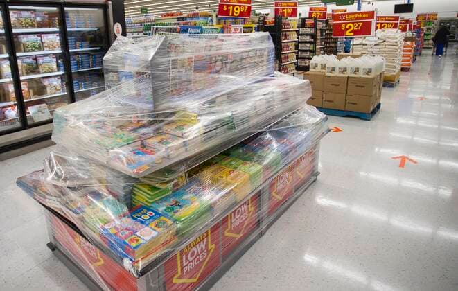 (210408) -- TORONTO, April 8, 2021 -- A section of non-essential items is seen closed in a store in Mississauga, Ontario, Canada, on April 8, 2021. As COVID-19 cases rise due to more transmissible variants spreading across Canada, populous provinces in the country are reinstating public health restrictions to stem the pandemic. Ontario province imposed a provincewide stay-at-home order that went into effect at 12:01 a.m. Thursday and lasts 28 days. (Photo by Xinhua) CANADA-ONTARIO-COVID-19-STAY-AT-HOME ORDER ZouxZheng 
