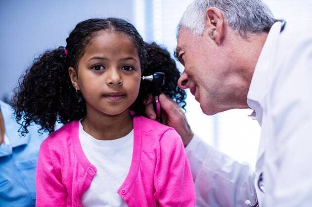 Doctor examining patients ear with otoscope Doctor examining patients ear with otoscope in clinic, model released, , property released, Cork, Ireland, 05.11.2016, 878019.jpg, patient, audiologist, otology, doctor, hospital, medical, clinic, physician, medical practitioner, medical office, specialist, health service, healthcare, healthcare and medicine, expertise, professional, laboratory coat, casual clothing, treatment, appointment, medical equipment, medical device, otoscope, medical examination, child, childhood, innocence, cute, adorable, visit, holding, consultation, consulting, examining, checking, check-up, analyzing, diagnostic, diagnosis, care, attentive, focused
