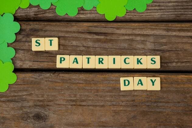 St Patricks Day blocks with shamrocks St Patricks Day blocks with shamrocks on wooden table, model released, Cape Town, South Africa, 11.01.2017, 919277.jpg, wooden, wood, table, concept, conceptual, st patrick, patrick, block, alphabet blocks, saint, festive, festival, social occasion, holiday, irish, clover, leaf, green, shamrock, symbol, charm, luck, lucky, fortune, surrounded, surround, culture, traditional, success, celebration