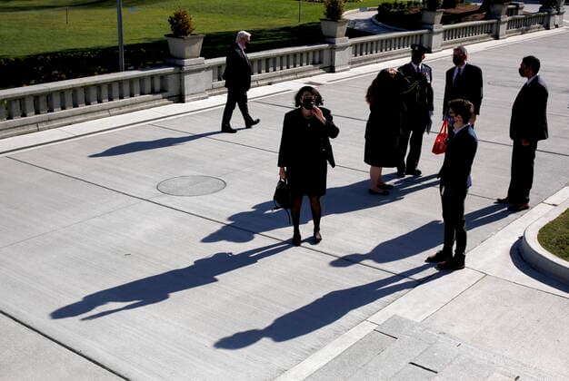 April 12, 2021, Victoria, BC, Canada: Lt.- Gov. Janet Austin arrives at the steps of B.C. Legislature to deliver the prorogation address in the chamber ahead of the throne speech in Victoria, B.C., on Monday, April 12, 2021. Victoria Canada  - ZUMAc35_ 20210412_zaf_c35_014 Copyright: xChadxHipolitox