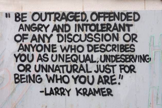 Larry Kramer quotation on wall, Manhattan, New York. 4031_02_js_4161_larry kramer
