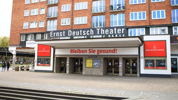 The Ernst Deutsch Theater at Friedrich Schütter Platz 1 in Hamburg Hohenfelde Hohenfelde Hamburg, closed during the lockdown.