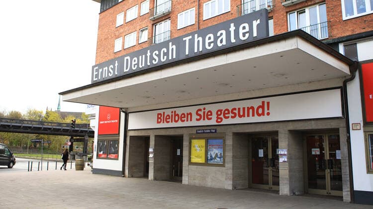 The Ernst Deutsch Theater at Friedrich Schütter Platz 1 in Hamburg Hohenfelde Hohenfelde Hamburg, closed during the lockdown.