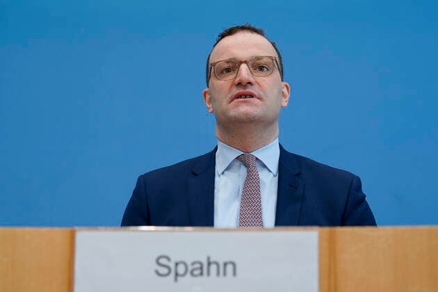 Federal Press Conference, Current Corona Situation Current, 15 04 2021, Berlin, Federal Minister of Health Jens Spahn in portrait at the Federal Press Conference on the topic Current Corona Situation Berlin Berlin Germany