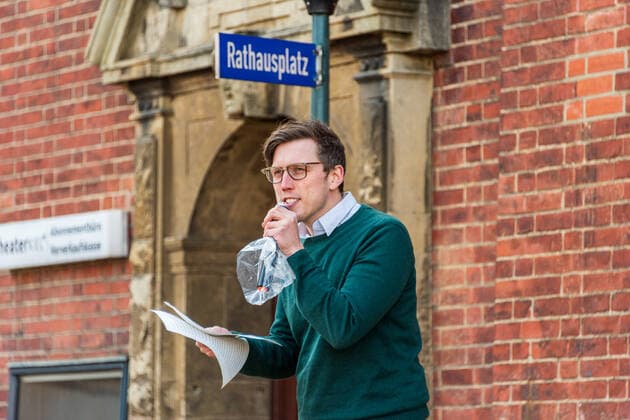 Kiel, 16 April 2021 On the town hall square in Kiel there was today on 16 April under the motto NoCovid it is possible a demonstration for stricter measures to fight the Corona pandemic The number of participants was limited to 100, all adhered to mask obligation and distance rules
