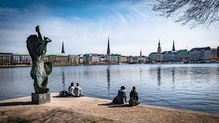 Hamburg Spring at the Binnenalster Alster Hamburg