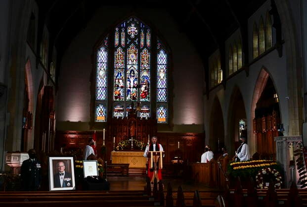 April 17, 2021, Ottawa, on, Canada: Reverend Shane A. D. Parker, Bishop of the Anglican Diocese of Ottawa, speaks during the National Commemorative Ceremony in honour of Prince Philip, The Duke of Edinburgh, at Christ Church Cathedral in Ottawa on Saturday, April 17, 2021. Ottawa Canada - ZUMAc35_ 20210417_zaf_c35_010 Copyright: xSeanxKilpatrickx