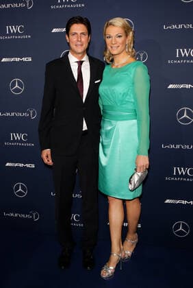 Maria Hoefl-Riesch mit Ehemann Marcus - 10th Laureus Media Award in Berlin, Germany on 12.11.2014 Copyright: xJamesxColdreyx