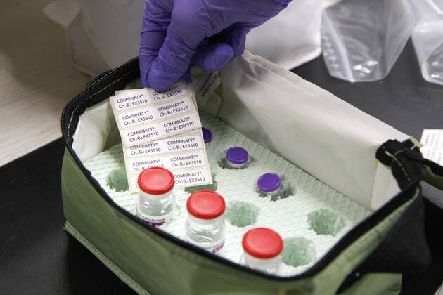 Elzach theme image Vaccine doses, Corona, Covid 19, Vaccine delivery at a pharmacy, Vaccine distribution to GPs and GP practices theme image Vaccine doses, Corona, Covid 19, Vaccine delivery at a pharmacy, Vaccine distributio Copyright: xFleigx xEibner-Pressefotox EP_dfg