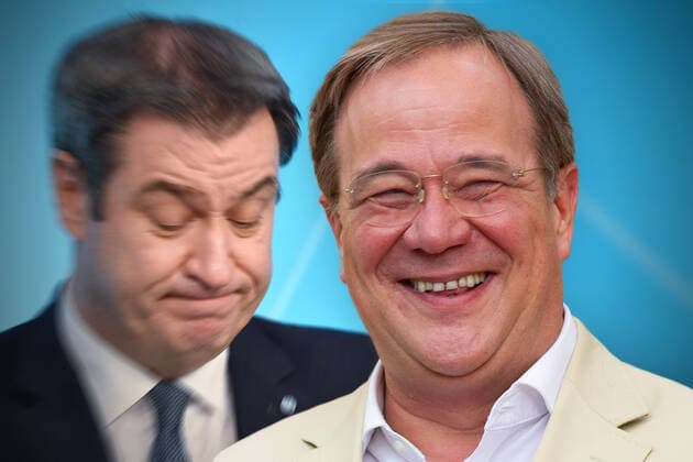 PHOTOMONTAGE Will Laschet really be the candidate for Chancellor One of them will lose out Armin Laschet says he wont give up the top candidacy even if Markus Soeder parachutes into the Chancellors office During the night, the CDU leader scored an important victory But is that enough Today is the day of the decision