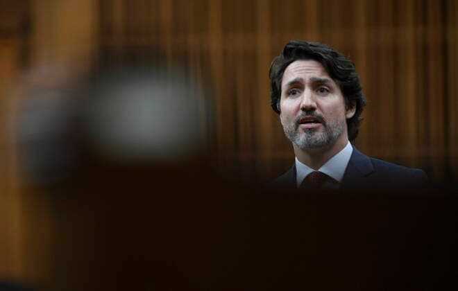 April 21, 2021, Ottawa, on, Canada: Prime Minister Justin Trudeau responds to a question during Question Period in the House of Commons Wednesday April 21, 2021 in Ottawa. Ottawa Canada  - ZUMAc35_ 20210421_zaf_c35_046 Copyright: xAdrianxWyldx