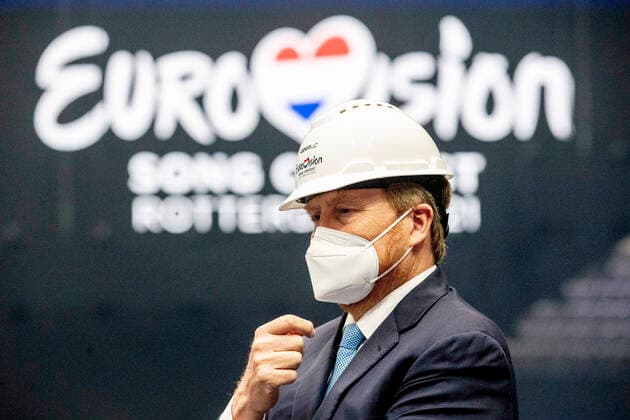 Bilder des Jahres 2021, Entertainment 04 April Entertainment Themen der Woche KW16 Entertainment Bilder des Tages 22-04-2021 King Willem-Alexander visited the Eurovision Song Contest in AHOY in Rotterdam. Â  Copyright: xPPEx