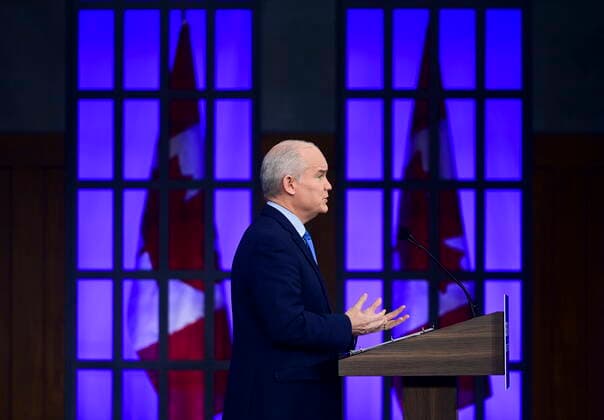 April 22, 2021, Ottawa, on, Canada: Conservative leader Erin O Toole holds a press conference in Ottawa on Thursday, April 22, 2021. Ottawa Canada  - ZUMAc35_ 20210422_zaf_c35_014 Copyright: xSeanxKilpatrickx