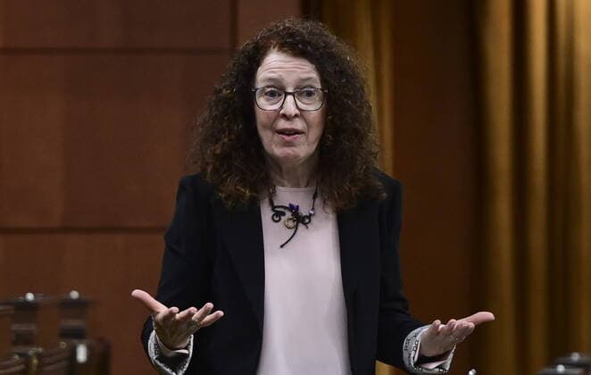 April 22, 2021, Ottawa, on, Canada: Bloc Quebecois Monique Pauze rises during question period in the House of Commons on Parliament Hill in Ottawa on Thursday, April 22, 2021. Ottawa Canada  - ZUMAc35_ 20210422_zaf_c35_046 Copyright: xSeanxKilpatrickx