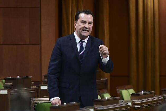 April 22, 2021, Ottawa, on, Canada: Bloc Quebecois Alain Therrien rises during question period in the House of Commons on Parliament Hill in Ottawa on Thursday, April 22, 2021. Ottawa Canada  - ZUMAc35_ 20210422_zaf_c35_048 Copyright: xSeanxKilpatrickx