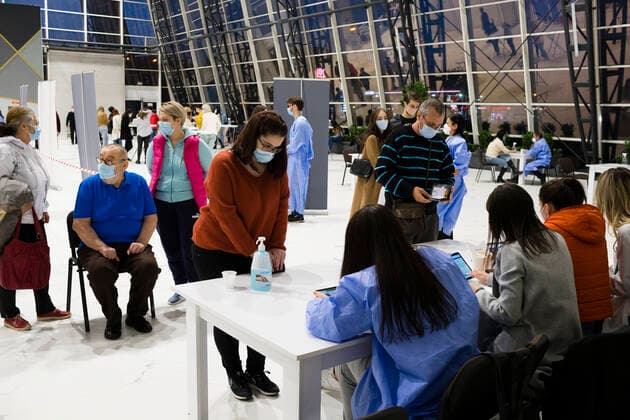 April 23, 2021, Timisoara, Timis, Romania: People sign up to receive anti-COVID vaccine produced by Pfizer, with no previous appointment, as part of the Vaccination Marathon, at a round-the-clock vaccination center. Timisoara Romania - ZUMAp180 20210423_zip_p180_002 Copyright: xCornelxPutanx