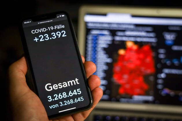 Coronavirus in Germany Covid 19 Dashboard of the Robert Koch Institute 24 04 2021 Robert Koch Institute 7 days Incidence 164.4 7 days Number of cases 136 725 COVID 19 Cases 3 268 645 Addition by 23 392 compared to the previous day COVID 19 Deaths 81 444 Addition by 286 compared to the previous day