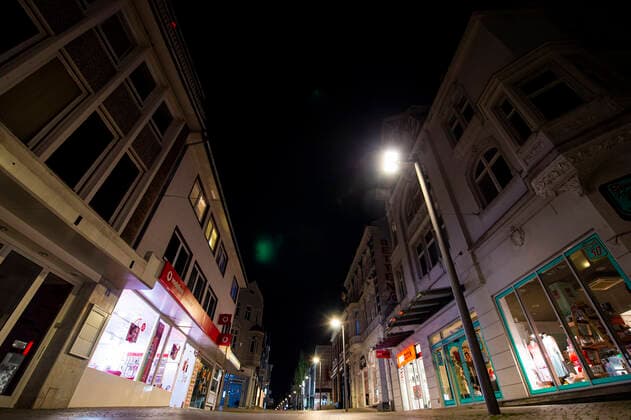 Coronavirus curfew in Bünde The streets in the city center of Bünde are deserted with the beginning of the federal state of emergency Photo Kirchner Media Wedel Bünde North Rhine Westphalia Germany Copyright: xKirchner-Media Wedelx