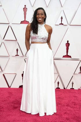 OscarÂ® nominee, Mia Neal arrives on the red carpet of The 93rd OscarsÂ® at Union Station in Los Angeles, CA on Sunday, April 25, 2021. Los Angeles CA USA  Copyright: xMattxPetitx 34135016THA