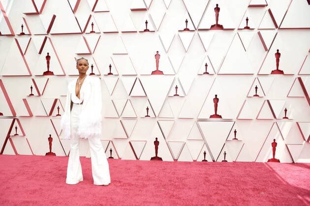 OscarÂ® nominee Tiara Thomas arrives on the red carpet of The 93rd OscarsÂ® at Union Station in Los Angeles, CA on Sunday, April 25, 2021. Los Angeles CA USA  Copyright: xMattxPetitx 34135032THA