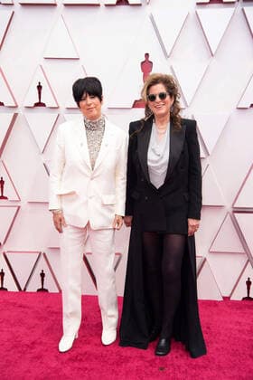 OscarÂ® nominee, Diane Warren and guest, arrives on the red carpet of The 93rd OscarsÂ® at Union Station in Los Angeles, CA on Sunday, April 25, 2021. Los Angeles CA USA  Copyright: xMattxPetitx 34135033THA