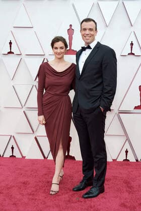 OscarÂ® nominee Nina Pedra and guest arrive on the red carpet of The 93rd OscarsÂ® at Union Station in Los Angeles, CA on Sunday, April 25, 2021. Los Angeles CA USA  Copyright: xMattxPetitx 34135039THA