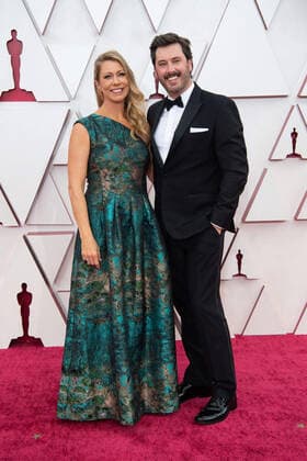 OscarÂ® nominee Ben Browning (R) and guest arrive on the red carpet of The 93rd OscarsÂ® at Union Station in Los Angeles, CA on Sunday, April 25, 2021. Los Angeles CA USA  Copyright: xMattxPetitx 34135076THA
