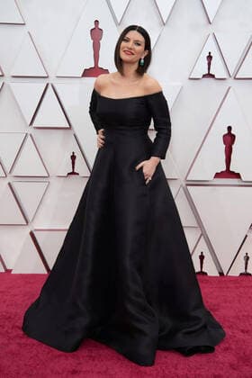 OscarÂ® nominee Laura Pausini arrives on the red carpet of The 93rd OscarsÂ® at Union Station in Los Angeles, CA on Sunday, April 25, 2021. Los Angeles CA USA  Copyright: xMattxPetitx 34135078THA