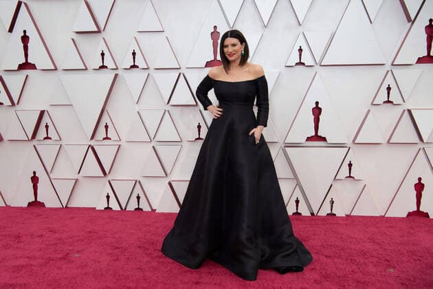 OscarÂ® nominee Laura Pausini arrives on the red carpet of The 93rd OscarsÂ® at Union Station in Los Angeles, CA on Sunday, April 25, 2021. Los Angeles CA USA  Copyright: xMattxPetitx 34135080THA