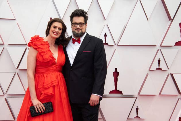 OscarÂ® nominee Will Berson (R) and guest arrive on the red carpet of The 93rd OscarsÂ® at Union Station in Los Angeles, CA on Sunday, April 25, 2021. Los Angeles CA USA  Copyright: xMattxPetitx 34135101THA