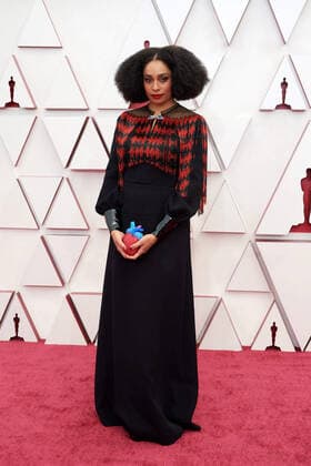 OscarÂ® nominee Celeste Waite arrives on the red carpet of The 93rd OscarsÂ® at Union Station in Los Angeles, CA on Sunday, April 25, 2021. Los Angeles CA USA  Copyright: xMattxPetitx 34135140THA