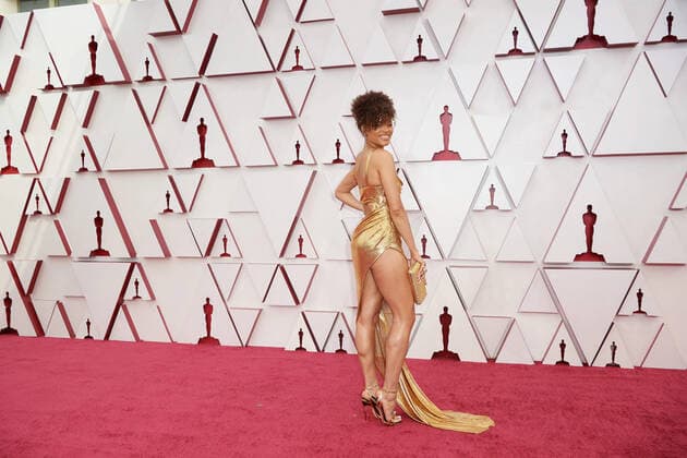 OscarÂ® nominee Andra Day arrives on the red carpet of The 93rd OscarsÂ® at Union Station in Los Angeles, CA on Sunday, April 25, 2021. Los Angeles CA USA  Copyright: xMattxPetitx 34135210THA